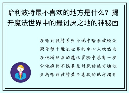 哈利波特最不喜欢的地方是什么？揭开魔法世界中的最讨厌之地的神秘面纱